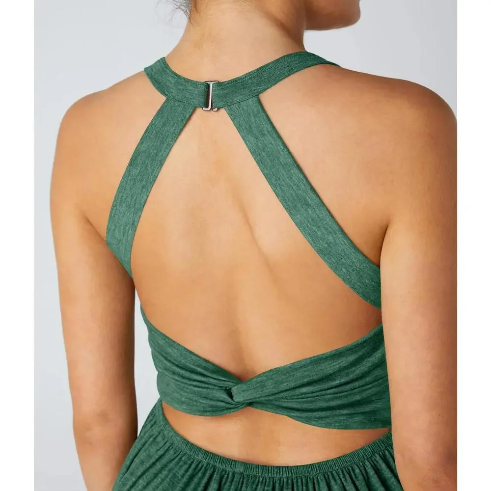 NWT Halara U Neck Pocket Harem Casual Jumpsuit-Easy Peezy Edition Size Small - Picture 3 of 10